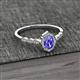 2 - Flora Desire Oval Cut Tanzanite and Round Lab Grown Diamond Vintage Scallop Halo Engagement Ring 