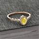 2 - Flora Desire Oval Cut Yellow Sapphire and Round Lab Grown Diamond Vintage Scallop Halo Engagement Ring 