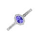 3 - Flora Desire Oval Cut Tanzanite and Round Lab Grown Diamond Vintage Scallop Halo Engagement Ring 
