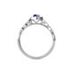 5 - Flora Desire Oval Cut Iolite and Round Lab Grown Diamond Vintage Scallop Halo Engagement Ring 
