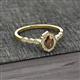 2 - Flora Desire Oval Cut Smoky Quartz and Round Lab Grown Diamond Vintage Scallop Halo Engagement Ring 