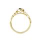 5 - Flora Desire Oval Cut Smoky Quartz and Round Lab Grown Diamond Vintage Scallop Halo Engagement Ring 
