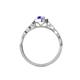 5 - Flora Desire Oval Cut Tanzanite and Round Lab Grown Diamond Vintage Scallop Halo Engagement Ring 