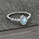 2 - Flora Desire Oval Cut Aquamarine and Round Lab Grown Diamond Vintage Scallop Halo Engagement Ring 