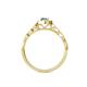 5 - Flora Desire Oval Cut Aquamarine and Round Lab Grown Diamond Vintage Scallop Halo Engagement Ring 