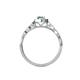 5 - Flora Desire Oval Cut Aquamarine and Round Diamond Vintage Scallop Halo Engagement Ring 
