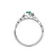 5 - Flora Desire Oval Cut Emerald and Round Diamond Vintage Scallop Halo Engagement Ring 