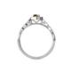 5 - Flora Desire Oval Cut Smoky Quartz and Round Diamond Vintage Scallop Halo Engagement Ring 