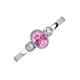 3 - Nikolia Desire Oval Cut Pink Sapphire and Round Diamond Three Stone Engagement Ring 