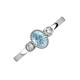 3 - Nikolia Desire Oval Cut Aquamarine and Round Diamond Three Stone Engagement Ring 