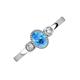 3 - Nikolia Desire Oval Cut Blue Topaz and Round Diamond Three Stone Engagement Ring 