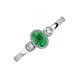 3 - Nikolia Desire Oval Cut Emerald and Round Diamond Three Stone Engagement Ring 