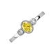 3 - Nikolia Desire Oval Cut Yellow Sapphire and Round Diamond Three Stone Engagement Ring 