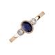 3 - Nikolia Desire Oval Cut Blue Sapphire and Round Diamond Three Stone Engagement Ring 
