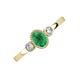 3 - Nikolia Desire Oval Cut Emerald and Round Diamond Three Stone Engagement Ring 
