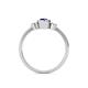 4 - Nikolia Desire Oval Cut Blue Sapphire and Round Diamond Three Stone Engagement Ring 