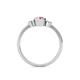 4 - Nikolia Desire Oval Cut Pink Sapphire and Round Diamond Three Stone Engagement Ring 