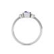 4 - Nikolia Desire Oval Cut Tanzanite and Round Diamond Three Stone Engagement Ring 