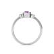 4 - Nikolia Desire Oval Cut Amethyst and Round Diamond Three Stone Engagement Ring 