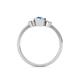 4 - Nikolia Desire Oval Cut Blue Topaz and Round Diamond Three Stone Engagement Ring 