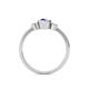 4 - Nikolia Desire Oval Cut Iolite and Round Diamond Three Stone Engagement Ring 