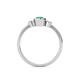 4 - Nikolia Desire Oval Cut Emerald and Round Diamond Three Stone Engagement Ring 