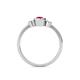 4 - Nikolia Desire Oval Cut Ruby and Round Diamond Three Stone Engagement Ring 