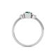 4 - Nikolia Desire Oval Cut London Blue Topaz and Round Diamond Three Stone Engagement Ring 