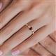 5 - Nikolia Desire Oval Cut Red Garnet and Round Diamond Three Stone Engagement Ring 
