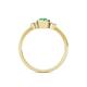 4 - Nikolia Desire Oval Cut Emerald and Round Diamond Three Stone Engagement Ring 