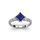 2 - Alicia Diamond and Princess Cut Lab Created Blue Sapphire Engagement Ring 