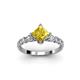 2 - Alicia Diamond and Princess Cut Lab Created Yellow Sapphire Engagement Ring 