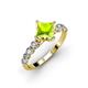3 - Alicia Princess Cut Peridot and Diamond Engagement Ring 