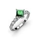 3 - Alicia Diamond and Princess Cut Lab Created Emerald Engagement Ring 