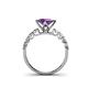 4 - Alicia Princess Cut Amethyst and Diamond Engagement Ring 