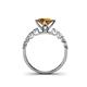 4 - Alicia Princess Cut Citrine and Diamond Engagement Ring 