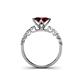 4 - Alicia Princess Cut Red Garnet and Diamond Engagement Ring 