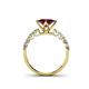4 - Alicia Princess Cut Rhodolite Garnet and Diamond Engagement Ring 