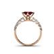 4 - Alicia Diamond and Princess Cut Lab Created Ruby Engagement Ring 