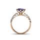 4 - Alicia Square Cut Iolite and Diamond Engagement Ring 