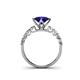 4 - Alicia Diamond and Princess Cut Lab Created Blue Sapphire Engagement Ring 