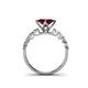 4 - Alicia Diamond and Princess Cut Lab Created Ruby Engagement Ring 
