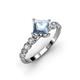 3 - Alicia Princess Cut Aquamarine and Diamond Engagement Ring 