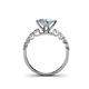 4 - Alicia Princess Cut Aquamarine and Diamond Engagement Ring 