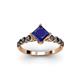 3 - Alicia Princess Cut Lab Created Blue Sapphire and Black Diamond Engagement Ring 
