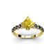 3 - Alicia Princess Cut Lab Created Yellow Sapphire and Black Diamond Engagement Ring 
