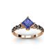 3 - Alicia Square Cut Iolite and Black Diamond Engagement Ring 