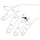 5 - Alicia Princess Cut Lab Created Blue Sapphire and Black Diamond Engagement Ring 