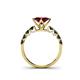 4 - Alicia Princess Cut Lab Created Ruby and Black Diamond Engagement Ring 