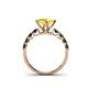 4 - Alicia Princess Cut Lab Created Yellow Sapphire and Black Diamond Engagement Ring 